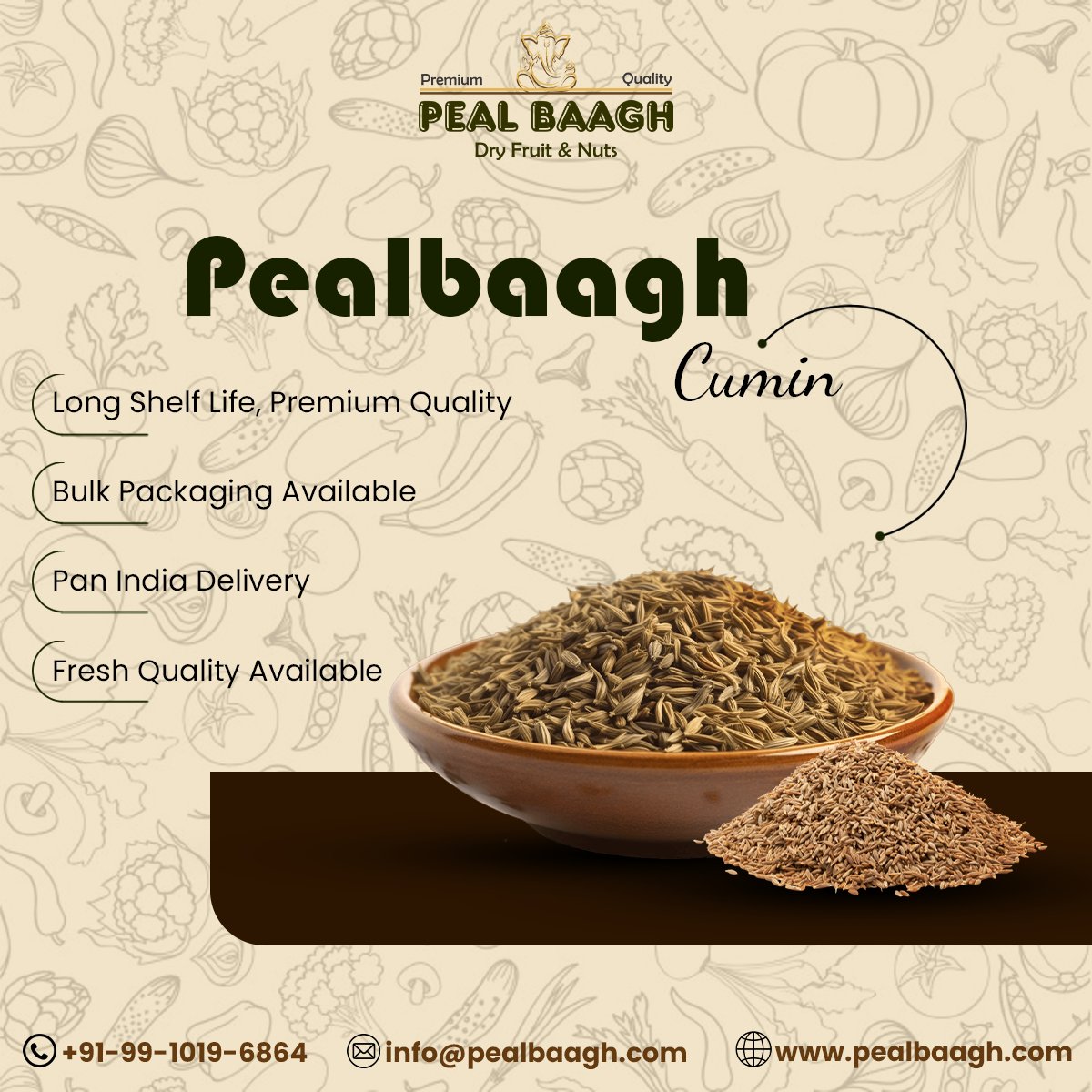 pealbaagh's tweet photo. Pure aroma, premium freshness -Pealbaagh Cumin for all your bulk and retail needs.
#Pealbaagh #CuminSeeds #Jeera #PremiumSpices #PureCumin #IndianSpices #SpicesWholesale #BulkSupplier #SpiceMarketIndia #PanIndiaDelivery #AuthenticSpices #NaturalIngredients #QualityYouCanTrust https://t.co/RyZluk55ZU