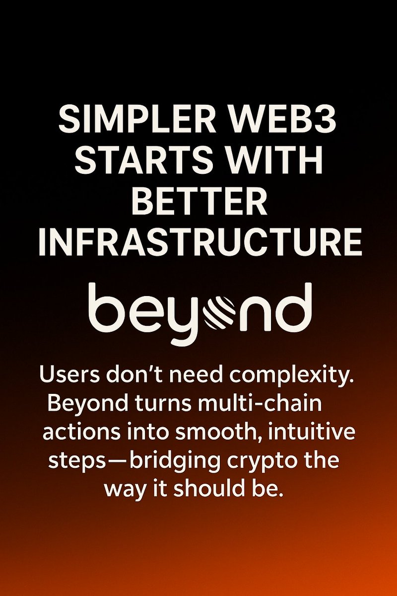 XerNeas95757691's tweet photo. Simpler Web3 Starts With Better Infrastructure

Users don’t need complexity. @beyond__tech turns multi-chain actions into smooth, intuitive steps—bridging crypto the way it should be. https://t.co/ioBmxAd183