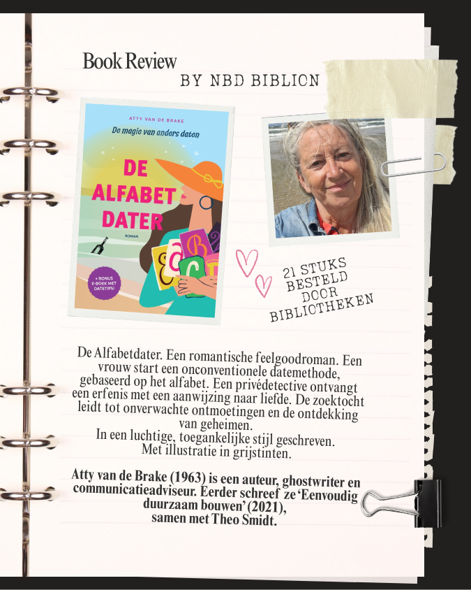 21 bibliotheken krijgen volgende week mijn boek De Alfabetdater! <a href="/NBDBiblion_/">NBD Biblion</a> 
#boek #feelgoodroman