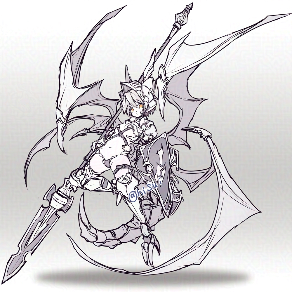 hisui_st's tweet image. 騎士竜ガーゴイル娘