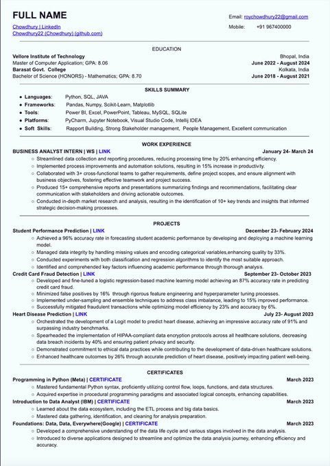 _evon3929's tweet image. This Resume has an ATS score of more than 92🤯

This Resume helped many in getting an interview calls from companies like Google, Microsoft, Amazon, and many more.

I have personally used this single-column resume in my job hunting and got amazing results

I am sharing the exact…