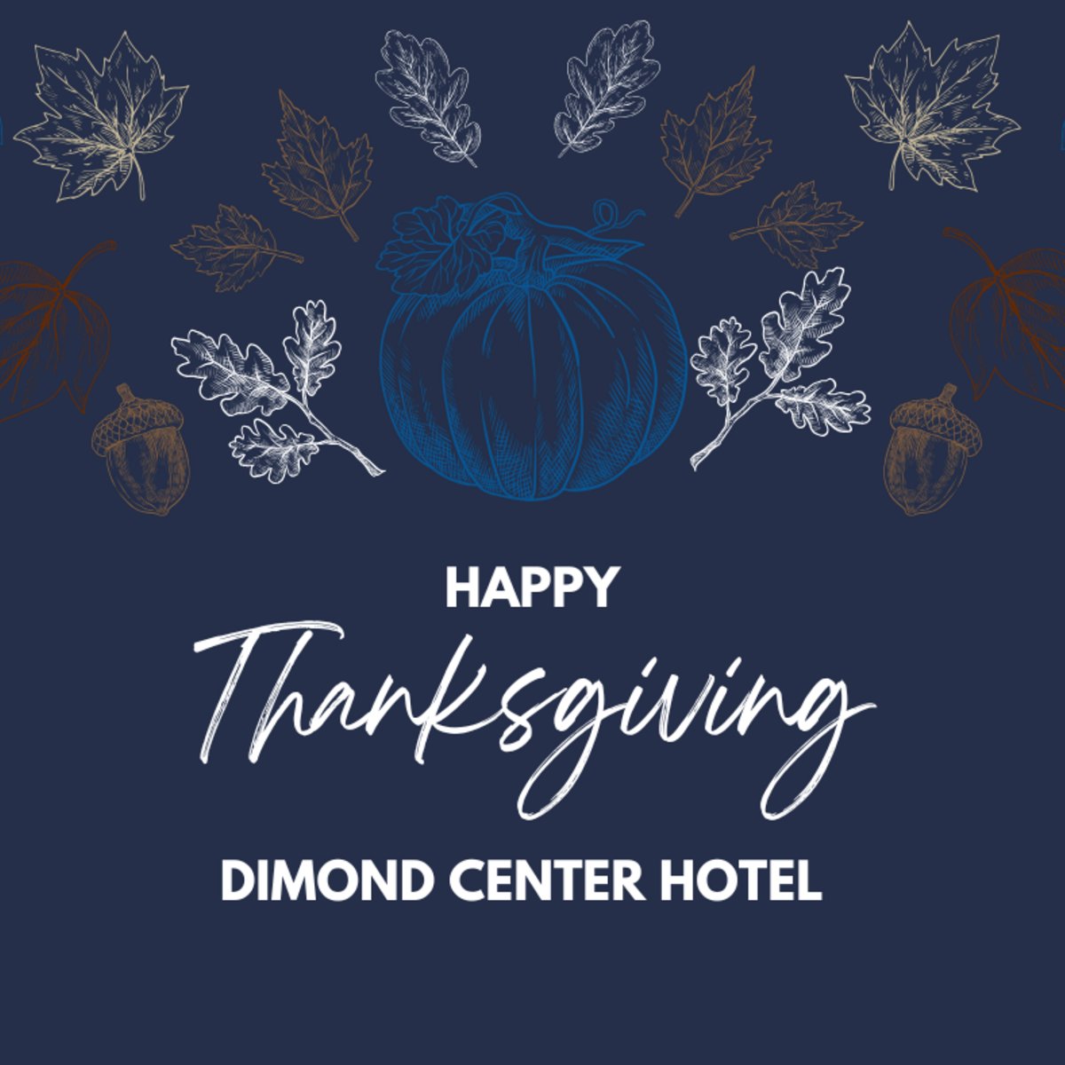 DimondHotel's tweet image. Gobble up the good times! 🦃Warm #Thanksgiving wishes from everyone at #DimondCenterHotel. May your day be filled with laughter, love, and plenty of delicious moments.❤️