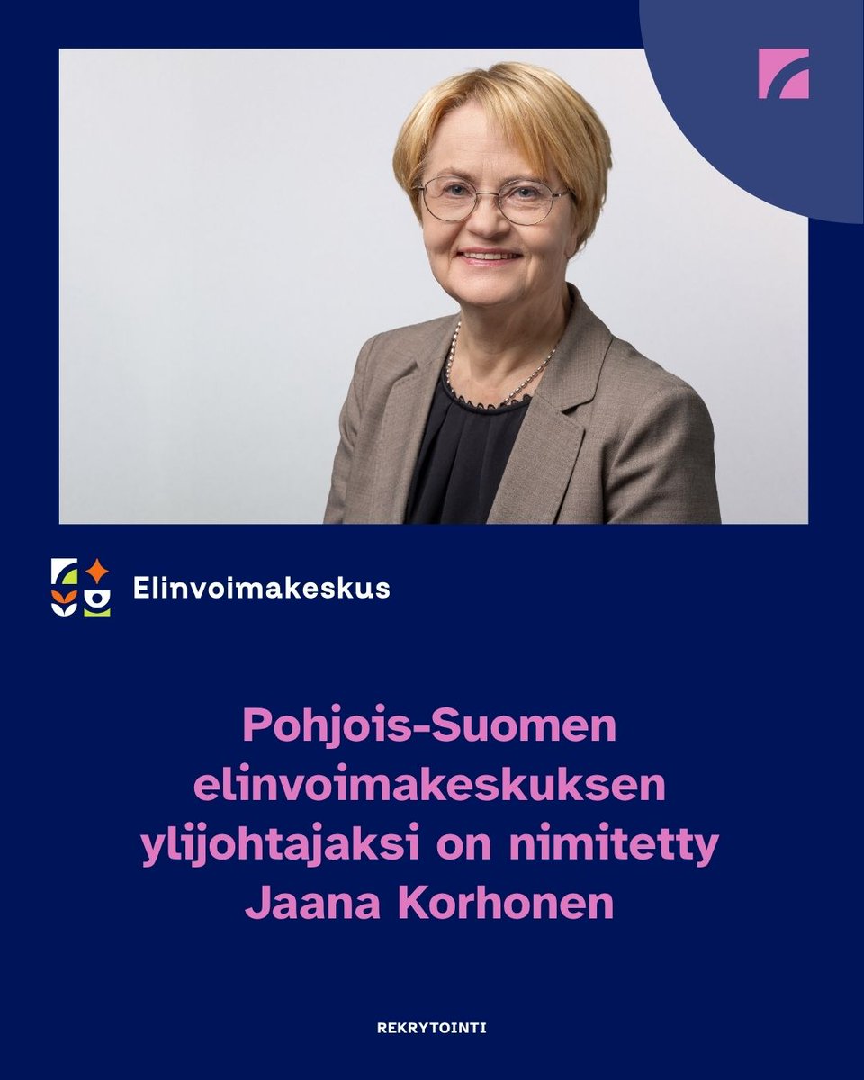 Valtioneuvosto on nimittänyt Jaana Korhosen Pohjois-Suomen elinvoimakeskuksen ylijohtajaksi (1.1.2026-31.12.2030). Uudet elinvoimakeskukset aloittavat 1.1.2026 osana aluehallinnon uudistusta.

sttinfo.fi/tiedote/716459…

#elinvoimakeskus #PohjoisSuomi #PohjoisPohjanmaa #Kainuu