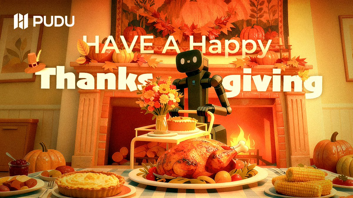 PuduRobotics's tweet image. 𝐇𝐚𝐩𝐩𝐲 𝐓𝐡𝐚𝐧𝐤𝐬𝐠𝐢𝐯𝐢𝐧𝐠 from Pudu Robotics! 🧡

Grateful for the journey, the people who make it meaningful, and the moments that remind us why we do what we do. Wishing you a wonderful day with those you cherish most.🦃✨

#Grateful #ThankfulThursday #PuduRobotics…