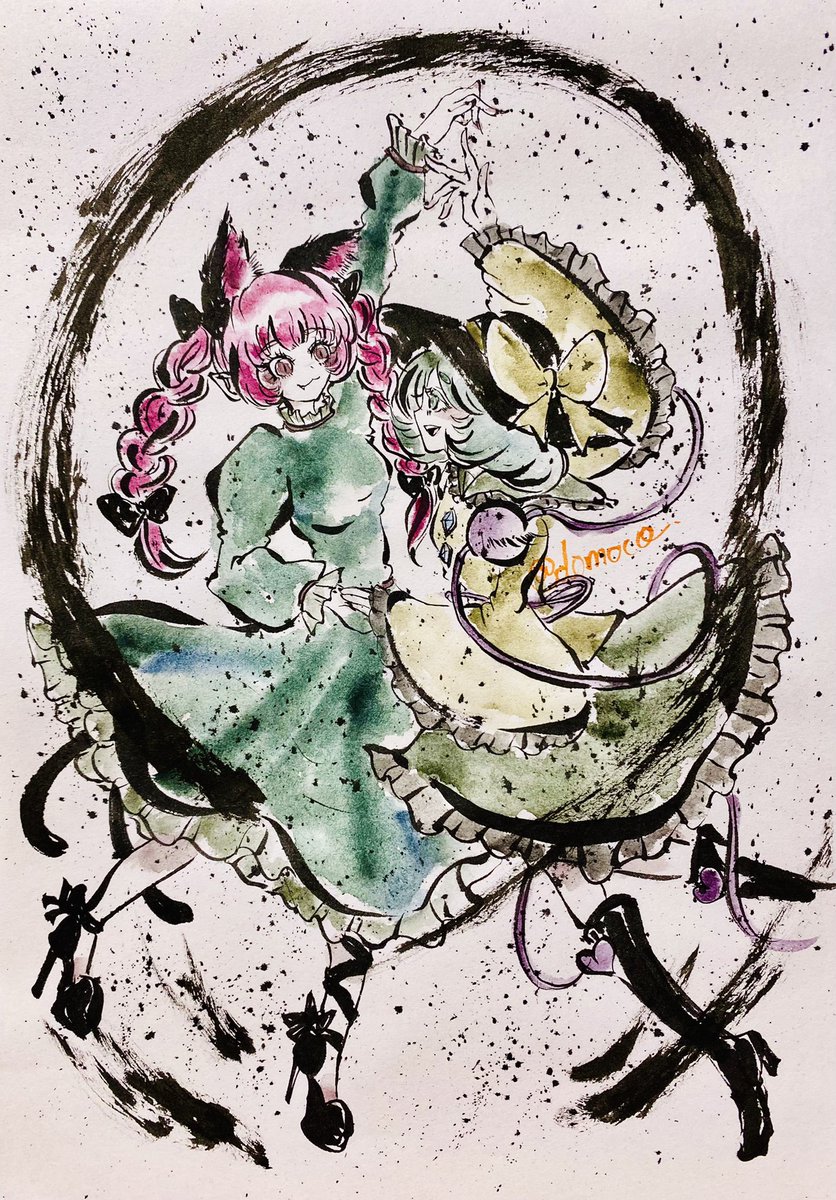 d0m0c0's tweet image. お燐とこいしちゃん

#東方project