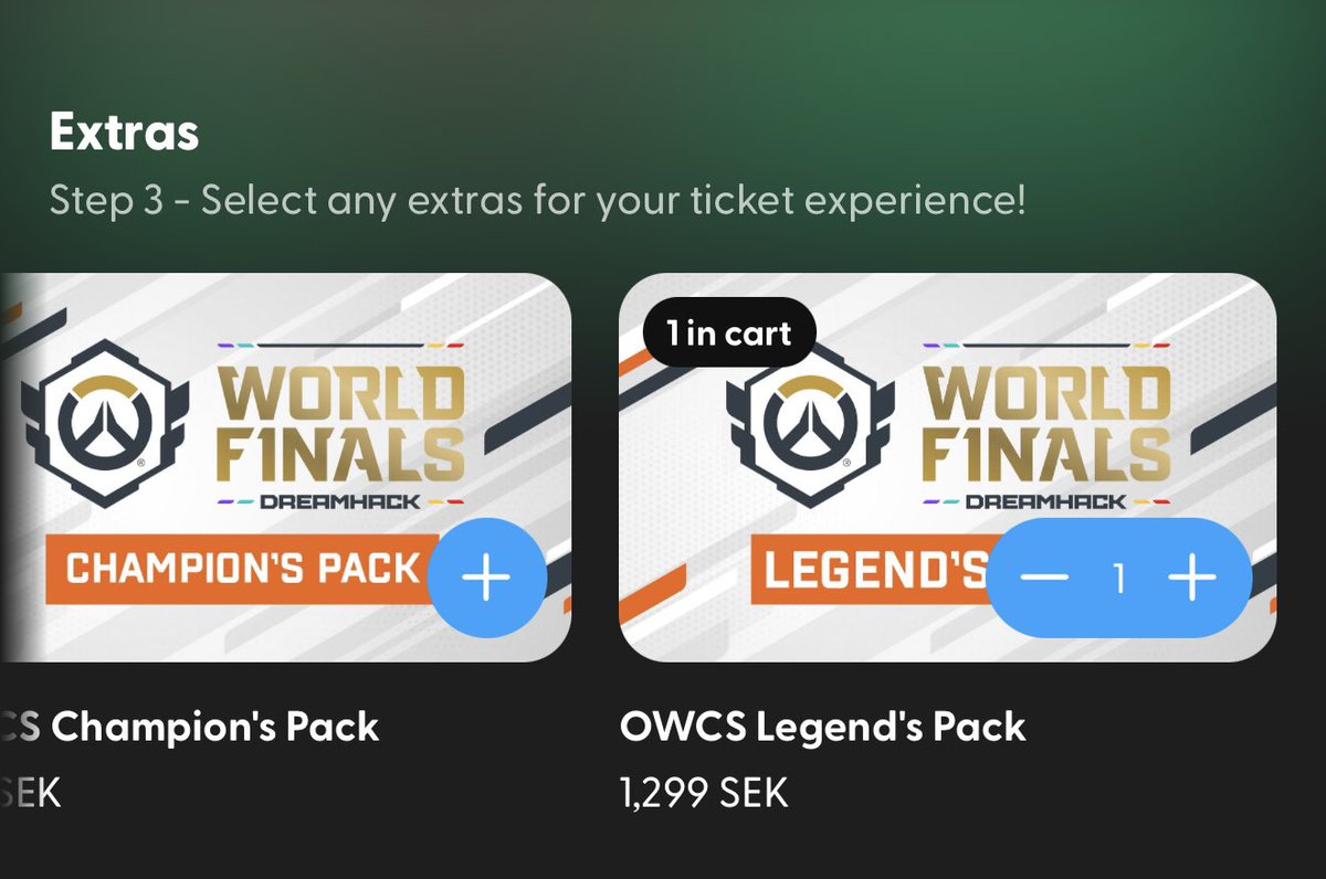 Looking for the Overwatch World Finals Legend packs, mystery bundle pins set, anyone can help me to get 1 full set…?🙏
<a href="/DreamHack/">DreamHack</a> <a href="/DreamHackSE/">DreamHack 🇸🇪</a> 
<a href="/OW_Esports/">Overwatch Esports</a> #OWCSFinals #OWCS2025 #OWC #owcs #dreamhack2025