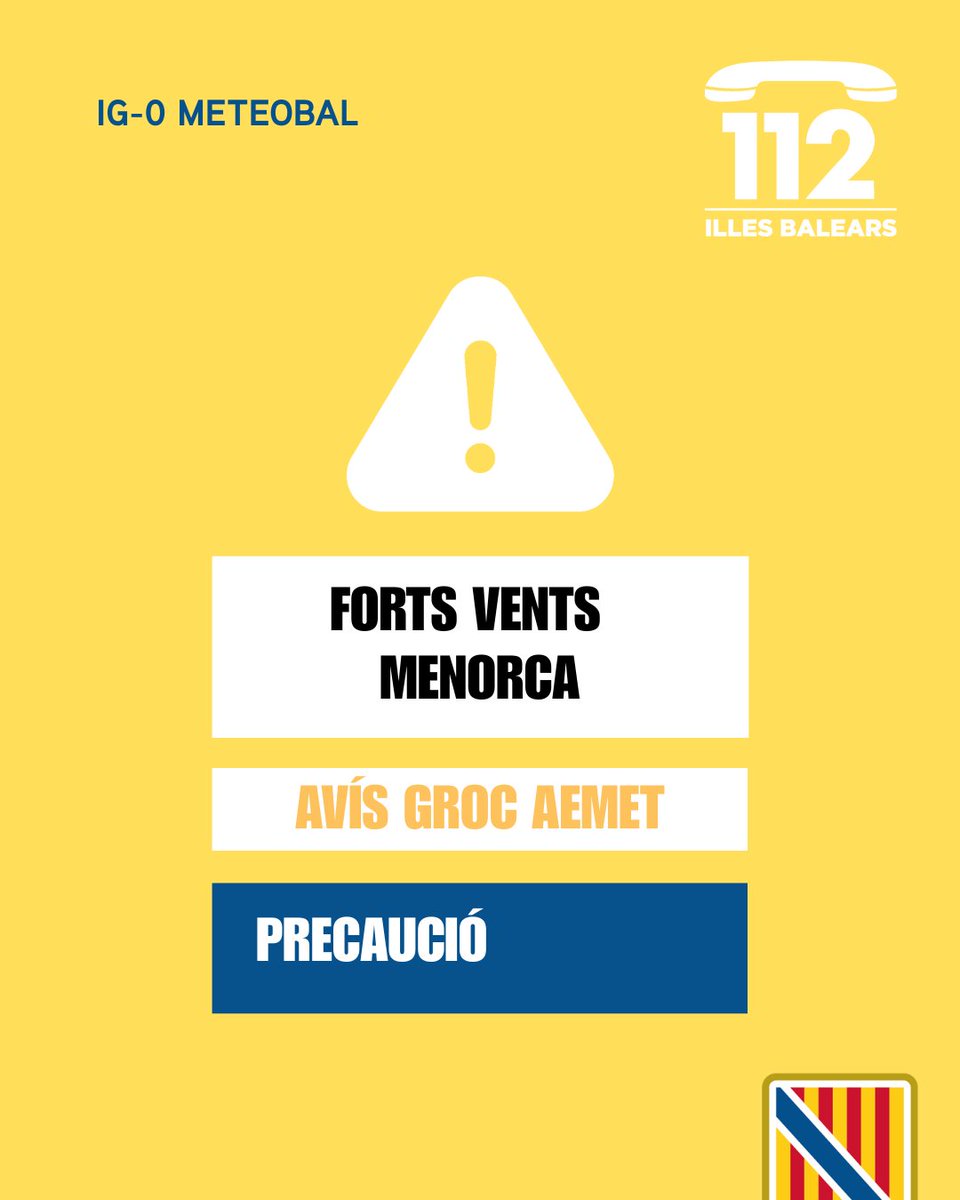 Emergencies_112's tweet photo. ⚠️ Actualització de les alertes activades del Pla #Meteobal per meteorologia adversa:
🟠 Activada l'alerta taronja (IG-1) per fenòmens costaners 🌊a Mallorca i Menorca.
🟡 Activada l’alerta groga (IG-0) per forts vents 🌬️a Menorca.
🟡 Activada l’alerta groga (IG-0) per temperatures mínimes ❄️a Mallorca.
💭 Podeu seguir els avisos per hores al canal oficial d'@AEMET_Baleares
➡️ https://t.co/7MF314gdu9