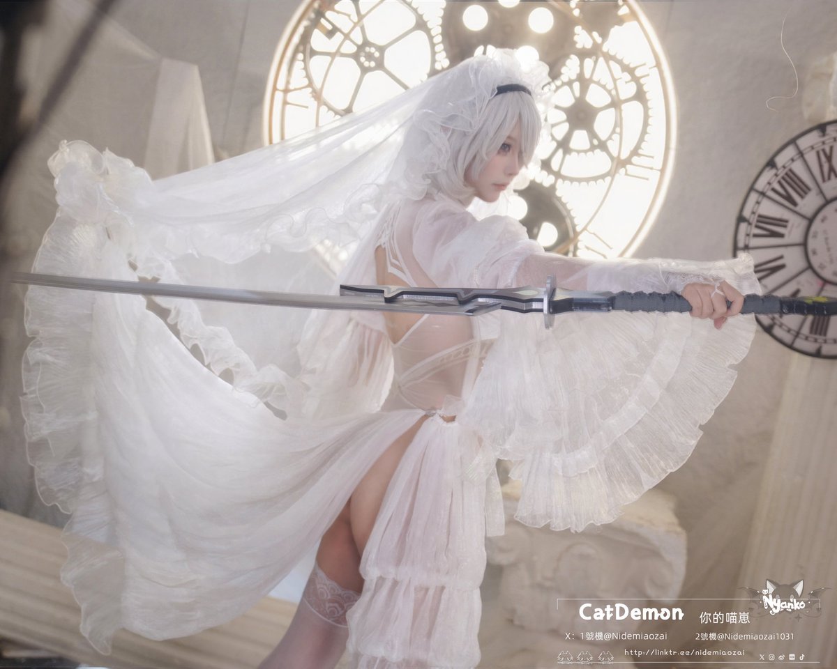 Nidemiaozai's tweet photo. 2B
NieR
花嫁2bコスプレ

我存在的意义，就是为你而战（2B花嫁还是太权威了(  ˃᷄˶˶̫˶˂᷅  )）

#cosplay #NieR #コスプレ #2B https://t.co/7oPP0BCHLJ