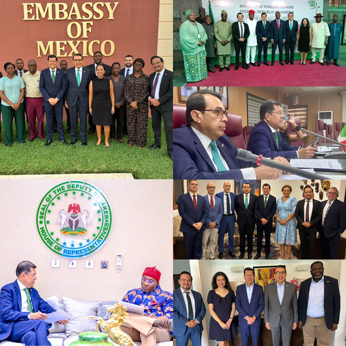En Nigeria se realizó el 1er Mecanismo de Consultas 🇲🇽🇳🇬. Me reuní con el Vicepresidente de la Asamblea Nacional, con empresarios locales, embajadores acreditados en Abuja y personal <a href="/EmbaMexNig/">EmbaMex Nigeria</a>. Constaté las oportunidades para aumentar comercio y cooperación entre ambos países.