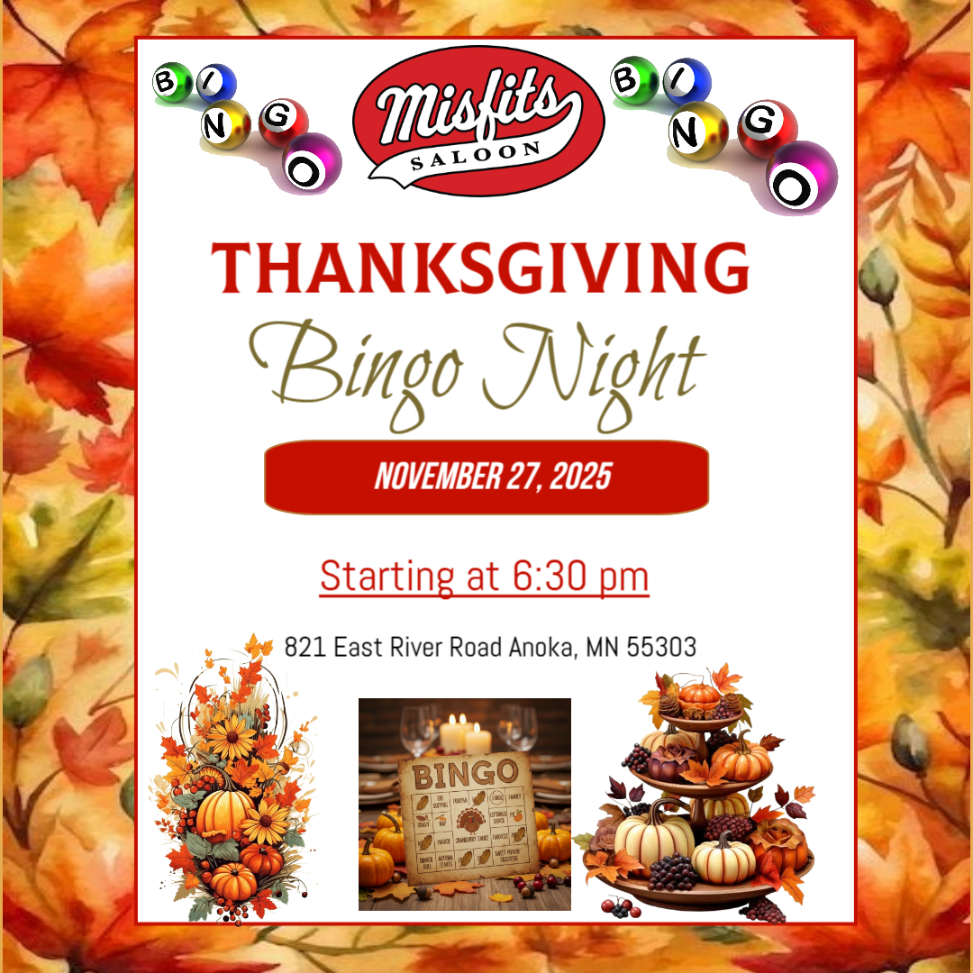 MisfitsSaloon's tweet image. #ThanksgivingBingo #Thanksgiving2025 #ThanksgivingNight #thanksgivingdinner #thanksgivingfun #comehangoutwithus #MisfitsSaloon