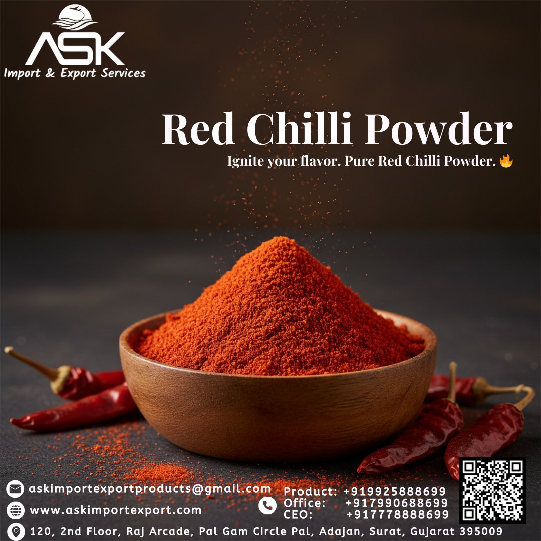 askimpoexpo's tweet image. Ignite your flavor! 🌶️🔥

Pure, export-grade Red Chili Powder for ultimate heat and color. Source the fiery essence of quality spice for global trade.

#RedChiliPowder #Spices #HotAndSpicy #ExportQuality #ASKProducts