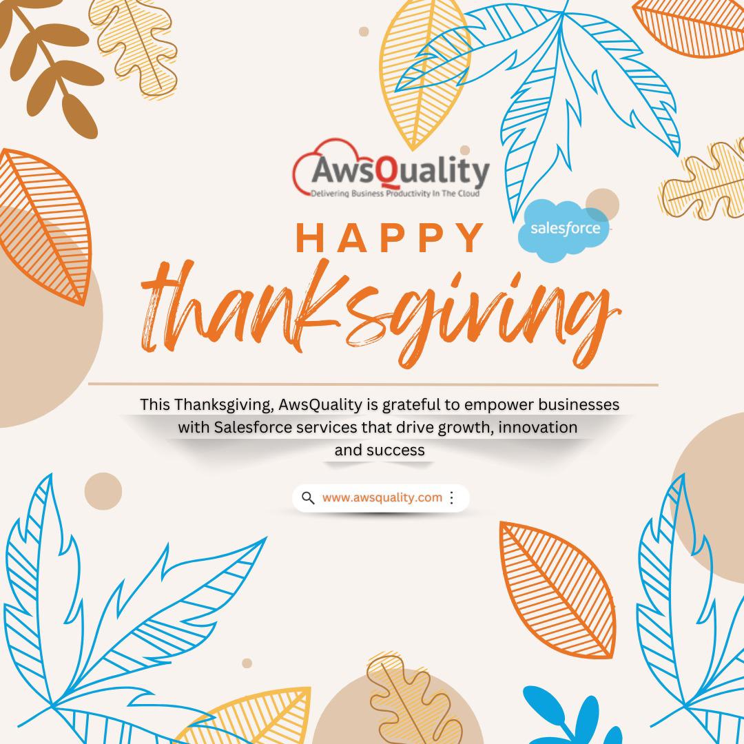 awsquality's tweet image. 🌟 Grateful Hearts, Bright Futures! 🌟
This Thanksgiving, AwsQuality celebrates the trust, success, and meaningful partnerships we’ve built with you.
#happythanksgiving #SalesforceSolutions #BusinessGrowth  #digitaltransformation #thanksgiving2025 #AwsQuality #awsquality #america