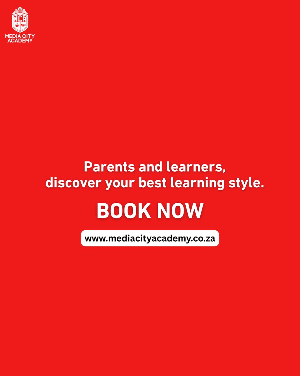 MediaCityAcadem's tweet image. Learning Styles Workshop, coming February 2026. 📚

Learning is personal. Parents and learners are invited to discover how to study smarter, not harder.

Book today to secure your spot!

mediacityacademy.co.za/learning-style…

#MediaCityAcademy #LearnByDoing #Cityzens