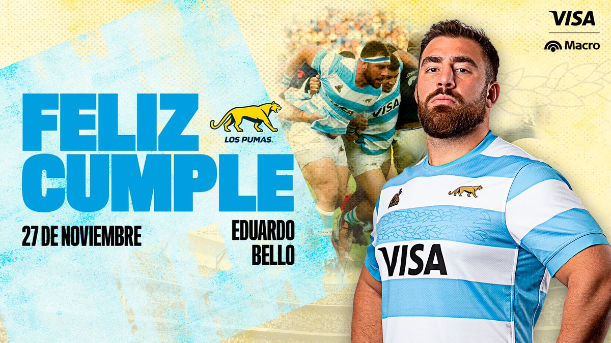 lospumas's tweet photo. ¡Feliz cumple, Lolo! 🎂

🐅 Puma #839
🧢 27 caps
🏆 7 caps en RWC Francia 2023
🔙 Debut: 28 de mayo de 2016 (vs Uruguay)

¡Que pases un excelente día! 🥳 https://t.co/i65LjOc35q
