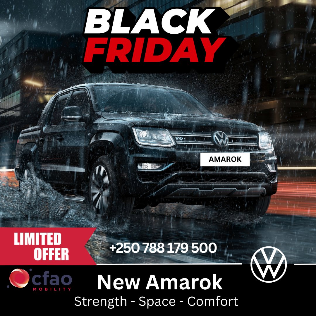 Black Friday Deal: Drive the power of the Volkswagen Amarok.

Limited time offer– act fast!

✅Call us on +250 788 179 500 to book for a test drive
✅Browse the range volkswagen.rw

#blackfridayrwanda #carskigali #drivingrwanda #volkswagenrwanda