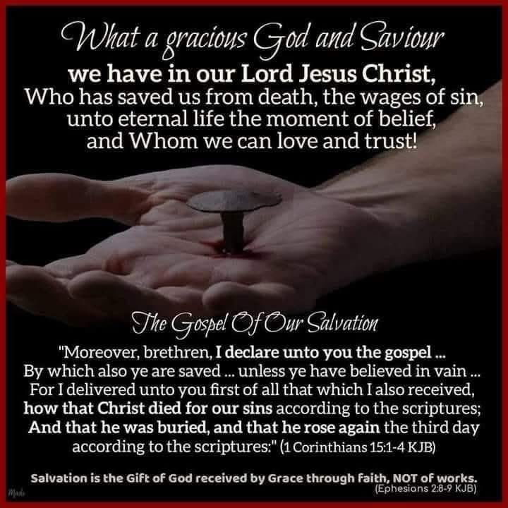 If you need salvation it’s been taken care of and all you need to do is believe, believe that Jesus Christ died for our sins and was buried and resurrected on the third day according to the scriptures.
It’s completely by grace through faith. The gift of God. Ephesians 2:8-9 KJB