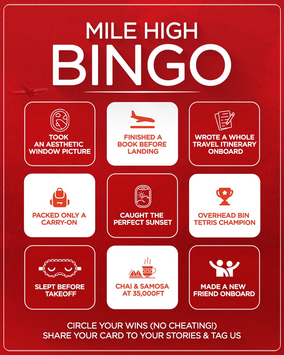 flyspicejet's tweet image. Did you achieve a full vertical, horizontal, or diagonal win on your last trip? Don&apos;t forget to share your card and tag a friend to challenge them!

#flyspicejet #spicejet #bingo #travelwithus #flights #aviation #airline #addspicetoyourtravel
