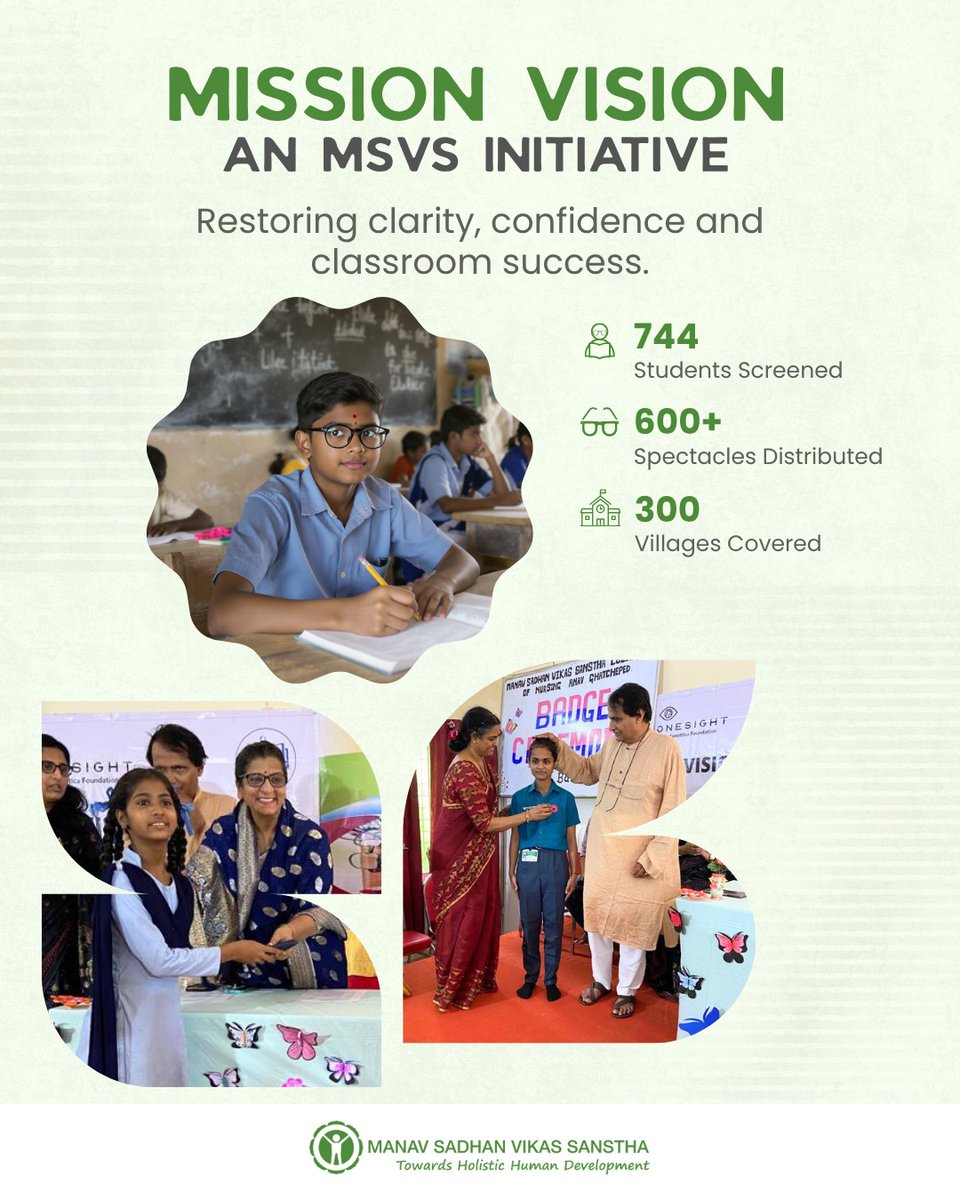 Msvs_orgs's tweet image. Through Mission Vision, MSVS has screened over 700 students and distributed free spectacles to those in need, helping them read, learn, and thrive.
@sureshpprabhu  @Uma_Prabhu @ameyaprabhu @FollowCII @JSindhudurg @RatnagiriJSS @MSDESkillIndia @UN @UNESCO @ICICIFoundation