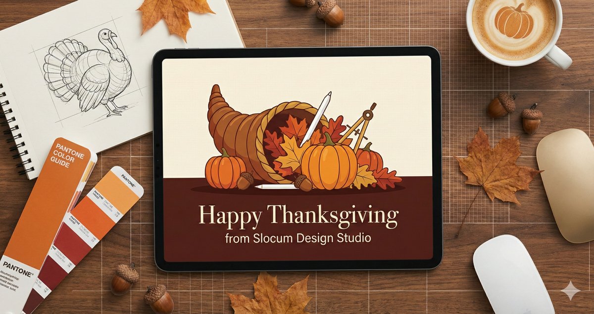 SlocumStudio's tweet image. Before we log off to enjoy the holiday, we wanted to send a sincere thank you to our clients, partners, and community. We are incredibly grateful for the opportunity to do what we love every day.

Wishing you all a warm and happy Thanksgiving!

#HappyThanksgiving #DesignStudio #G