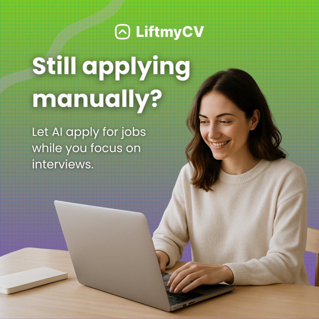 liftmycv's tweet image. AI can simplify your job search - dramatically.
LiftmyCV automates applications, optimizes your resume for ATS, and surfaces roles that match your skills. Less time applying. More time interviewing.

Start your smarter job search with AI - see the thread to begin.

#LiftmyCV…