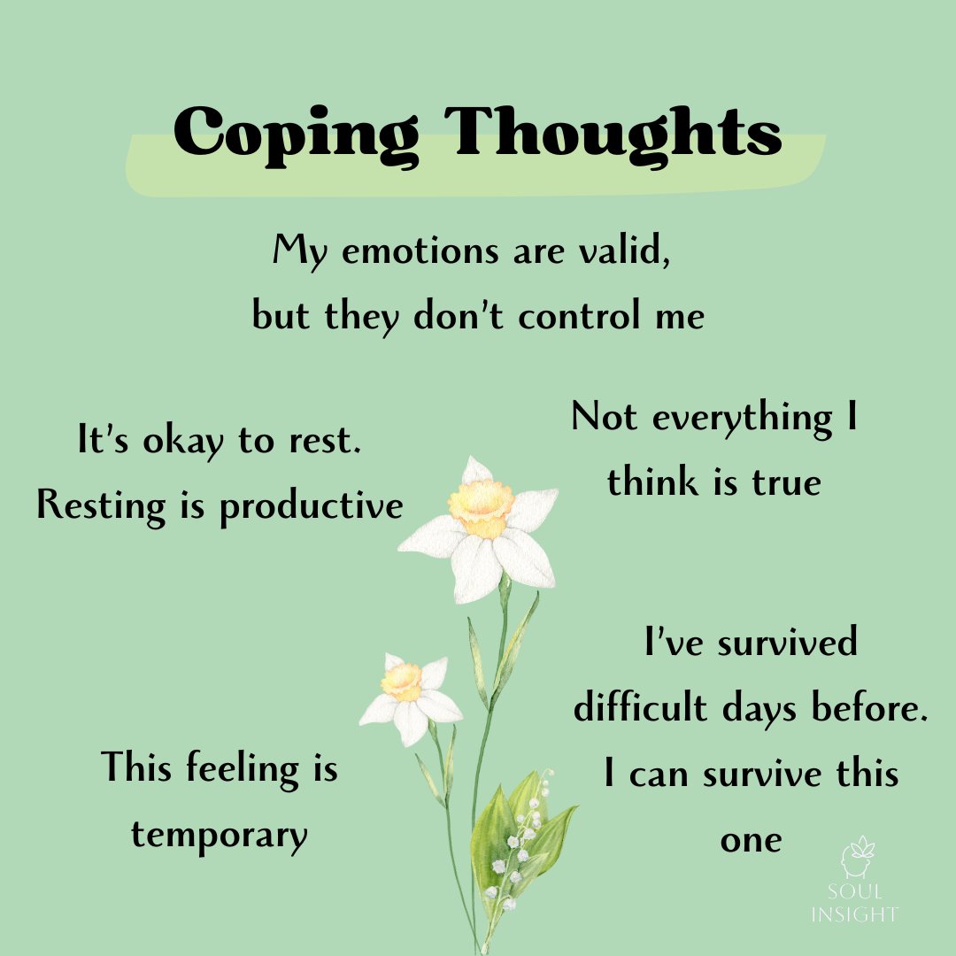 Soul_Insight_'s tweet photo. Coping thoughts don’t erase the pain, but they gently shift the way we hold it. Sometimes all we need is one kinder thought to create a little more space to breathe

#Psychology  #copingskills #SelfCareMatters  #HEALING  #healingjourney #love  #selflove https://t.co/bY4xiVF7hH