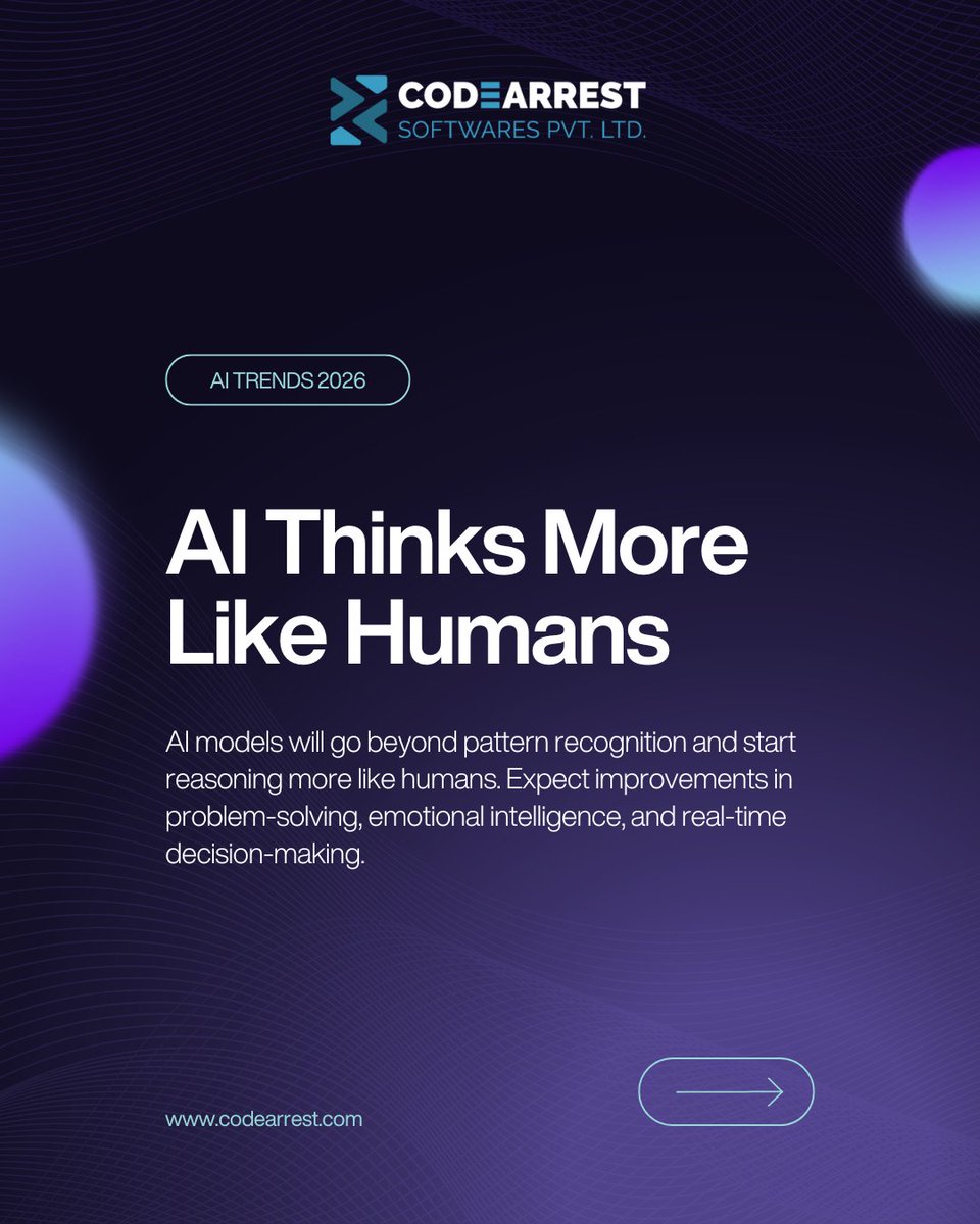 codearrest's tweet image. At CodeArrest, we’re ready to build the future, one innovation at a time. 🚀
#AITRENDS2026 #FutureOfAI #AIInnovation #AIFuture #ArtificialIntelligence #DigitalTransformation #AIDevelopment #AIForBusiness #TechTrends2026 #CodeArrest #EmergingTech #AICreativity #MachineLearning