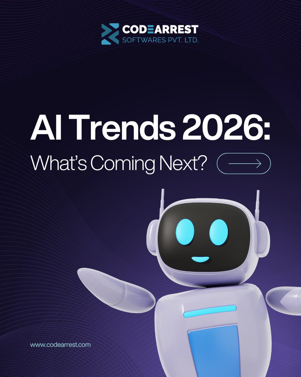 codearrest's tweet image. At CodeArrest, we’re ready to build the future, one innovation at a time. 🚀
#AITRENDS2026 #FutureOfAI #AIInnovation #AIFuture #ArtificialIntelligence #DigitalTransformation #AIDevelopment #AIForBusiness #TechTrends2026 #CodeArrest #EmergingTech #AICreativity #MachineLearning