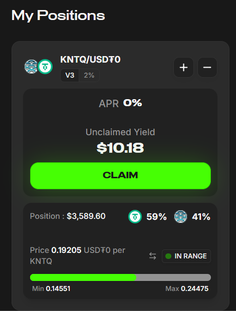 Current yield screenshot from Project X pool