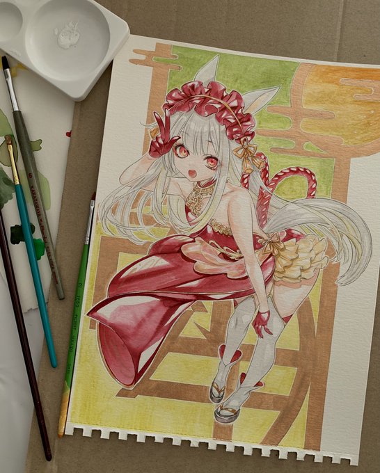 来年の干支子 #アナログイラスト