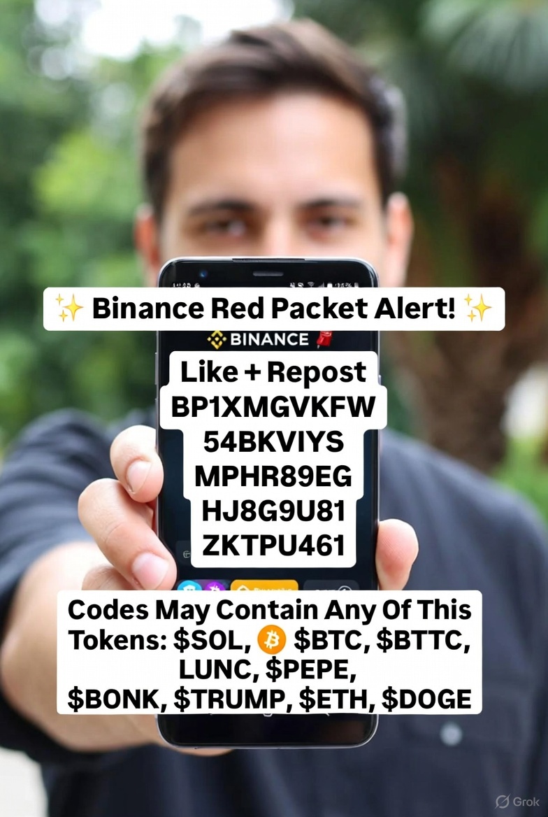 Binanceredpacke's tweet image. 🎁 Binance Red Packet Alert! 🎁

Like+Repost

BP1XMGVKFW
54BKVIYS
MPHR89EG
HJ8G9U81
ZKTPU461

Codes May Contain Any Of This Tokens: $SOL, $BTC, $BTTC, LUNC, $PEPE, $BONK, $TRUMP, $ETH, $DOGE.