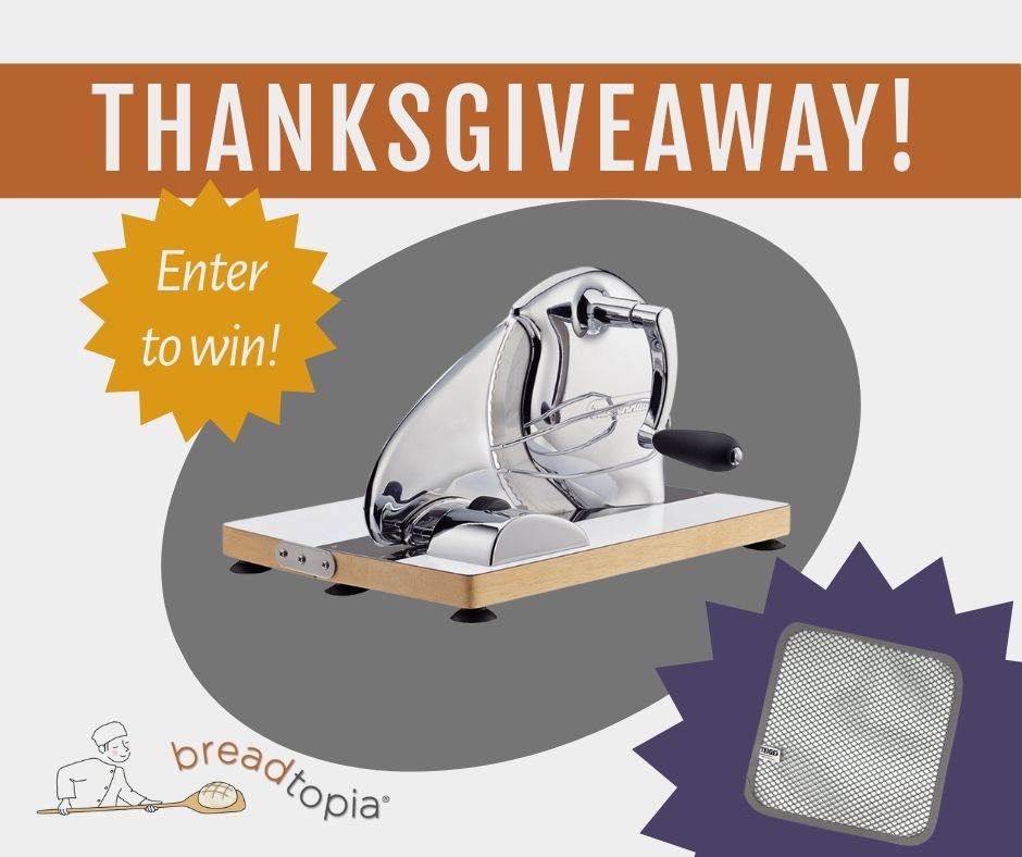 Grand Prize: a Zassenhaus Vintage Chrome Bread Slicer! Plus five additional winners receive Teiger Dough Cloths.
⁠
Enter to win our annual ThanksGIVEAWAY via this link: b7p.org/AYywV
⁠
Open to US shipping addresses only. Contest closes at midnight CST Monday, Dec 1.⁠