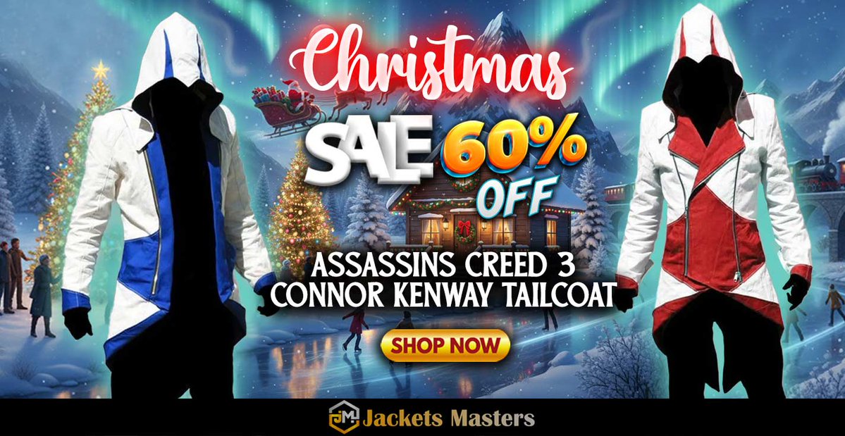 JacketsMasters's tweet image. #Christmas Hot offer Get 60% OFF on #AssassinsCreed3 #ConnorKenway Tailcoat.
&amp;lt;Shop From jacketsmasters.com&amp;gt;
jacketsmasters.com/product/connor…
#ChristmasSale #Sale #Christmas2025 #christmasdecor #christmasgifts
#ChristmasVibes #ChristmasMagic #christmasiscoming
#christmasgiftideas