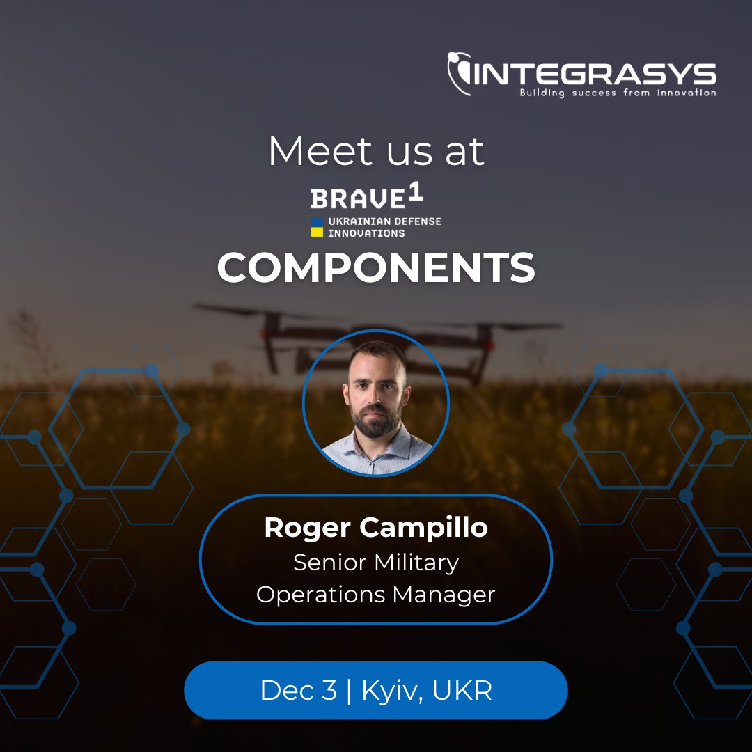 INTEGRASYS heads to BRAVE1 Components in Kyiv on Dec 3!

Roger Campillo will be on-site connecting with partners on defense-tech &amp; resilient comms for Ukraine’s future. ⚡️

#BRAVE1 #INTEGRASYS #DefenseTech