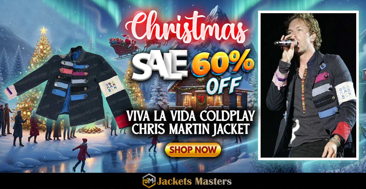 JacketsMasters's tweet image. #Christmas Hot offer Get 60% OFF on #Coldplay #VivaLaVida #ChrisMartin Jacket.
&amp;lt;Shop From jacketsmasters.com&amp;gt;
jacketsmasters.com/product/coldpl…
#ChristmasSale #Sale #Christmas2025 #christmasdecor #christmasgifts
#ChristmasVibes #ChristmasMagic #christmasiscoming
#christmasgiftideas