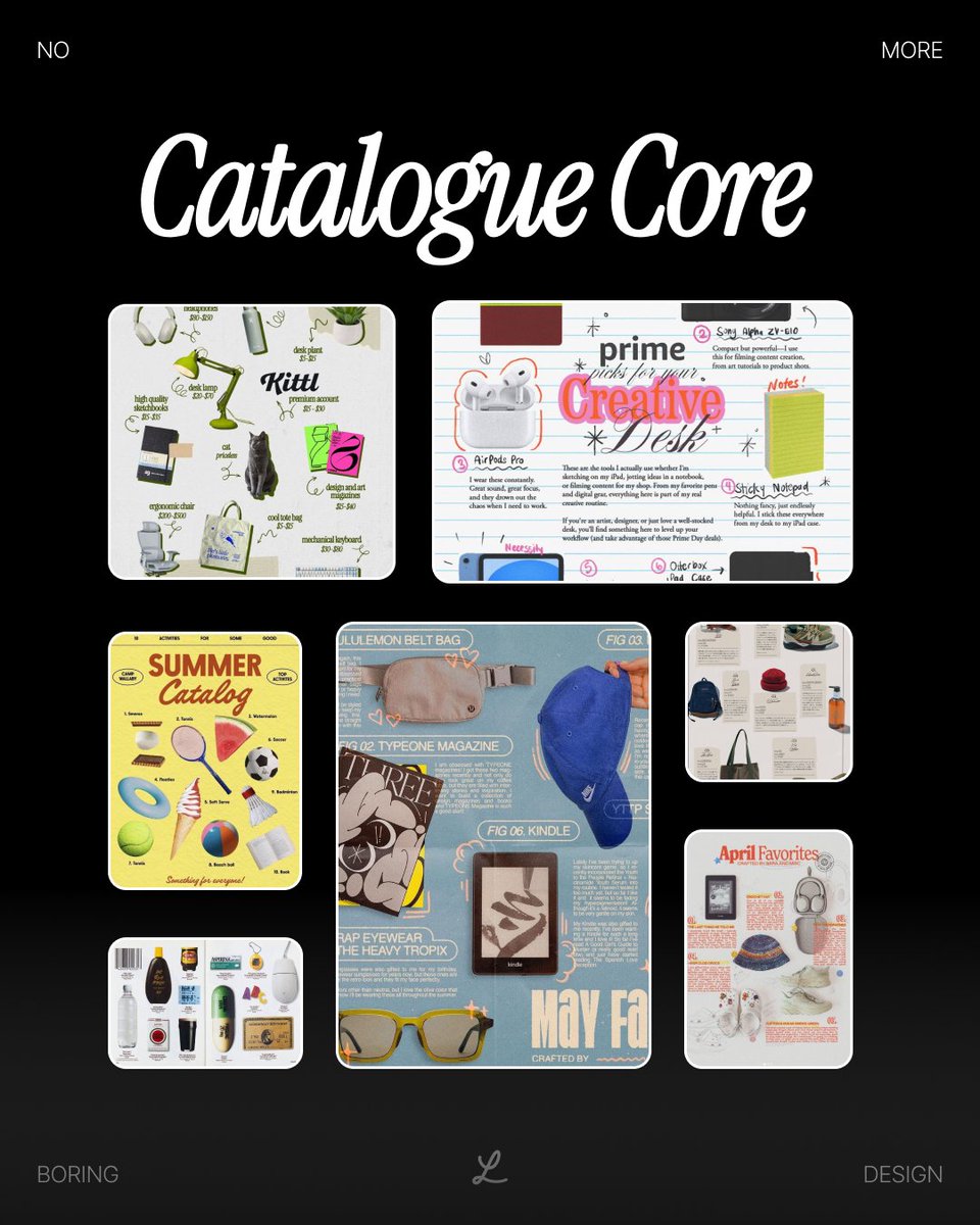 lummipics's tweet image. What’s trending in graphic design? ✮ 

These 5 styles are everywhere:

✦ Y2K Alt Zine
✦ CRT Effect
✦ Catalogue Core
✦ Frutiger Aero

⤷ Save this for later and use it as inspo when you need a creative spark.