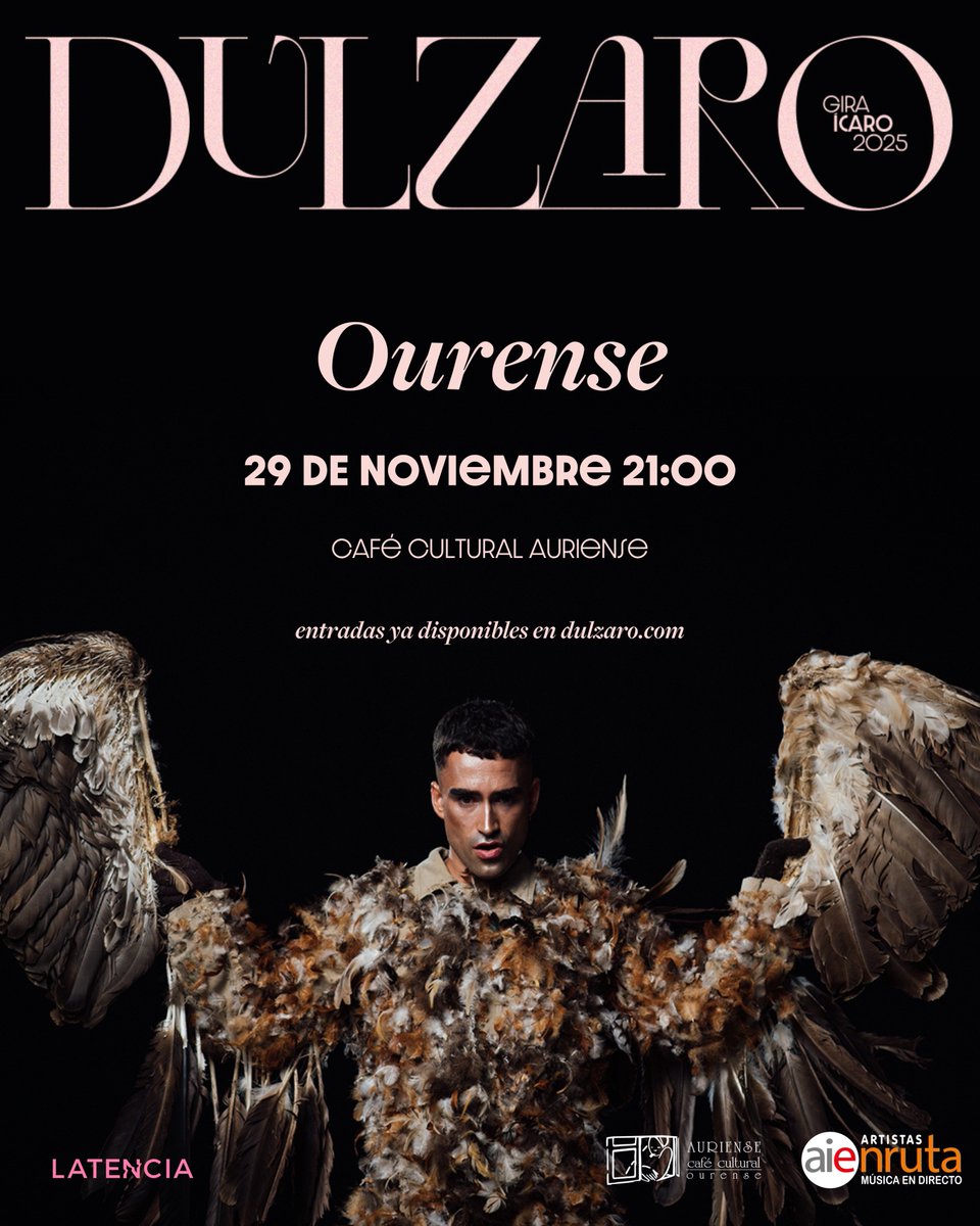 GALICIA!!! 

nos vemos en Ourense este sábado con la gira ícaro! 
de los últimos shows del año!!!!!

entradas en puerta y aquí: 
entrapolis.com/entradas/dulza…

allí nos vemos :))))