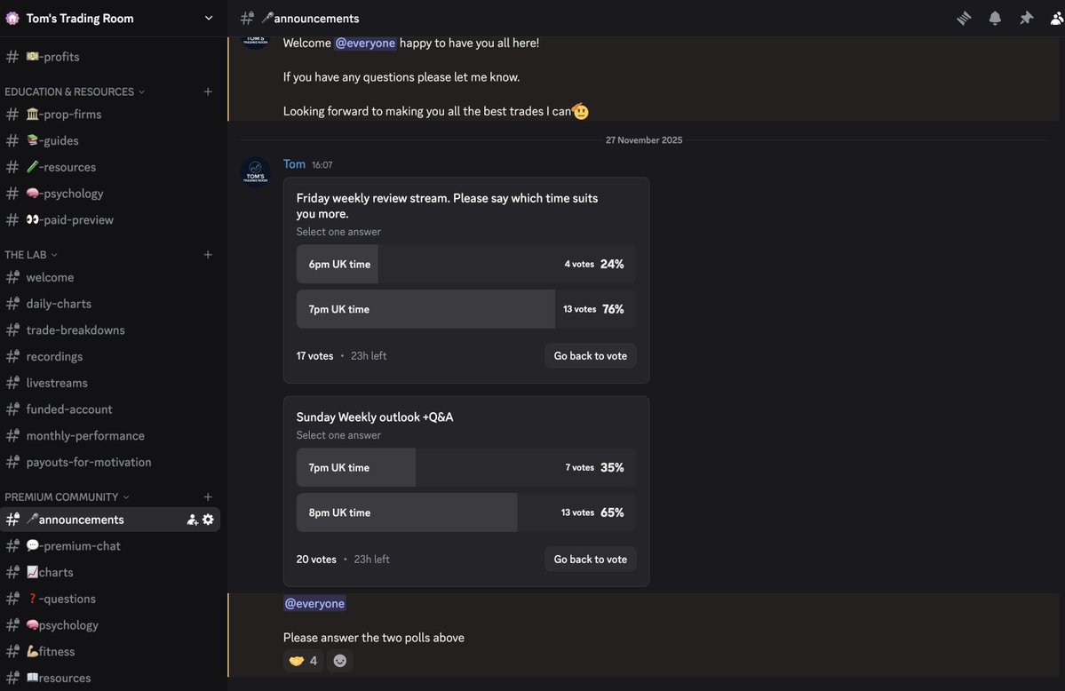 Don’t normally promote my Discord, but since it’s Black Friday, I will.

I’ll be making the Discord more interactive with lots more live streaming, where we go over the markets together and have more Q&amp;A sessions.

Join now and make sure to use the code "BLACKFRIDAY" at checkout