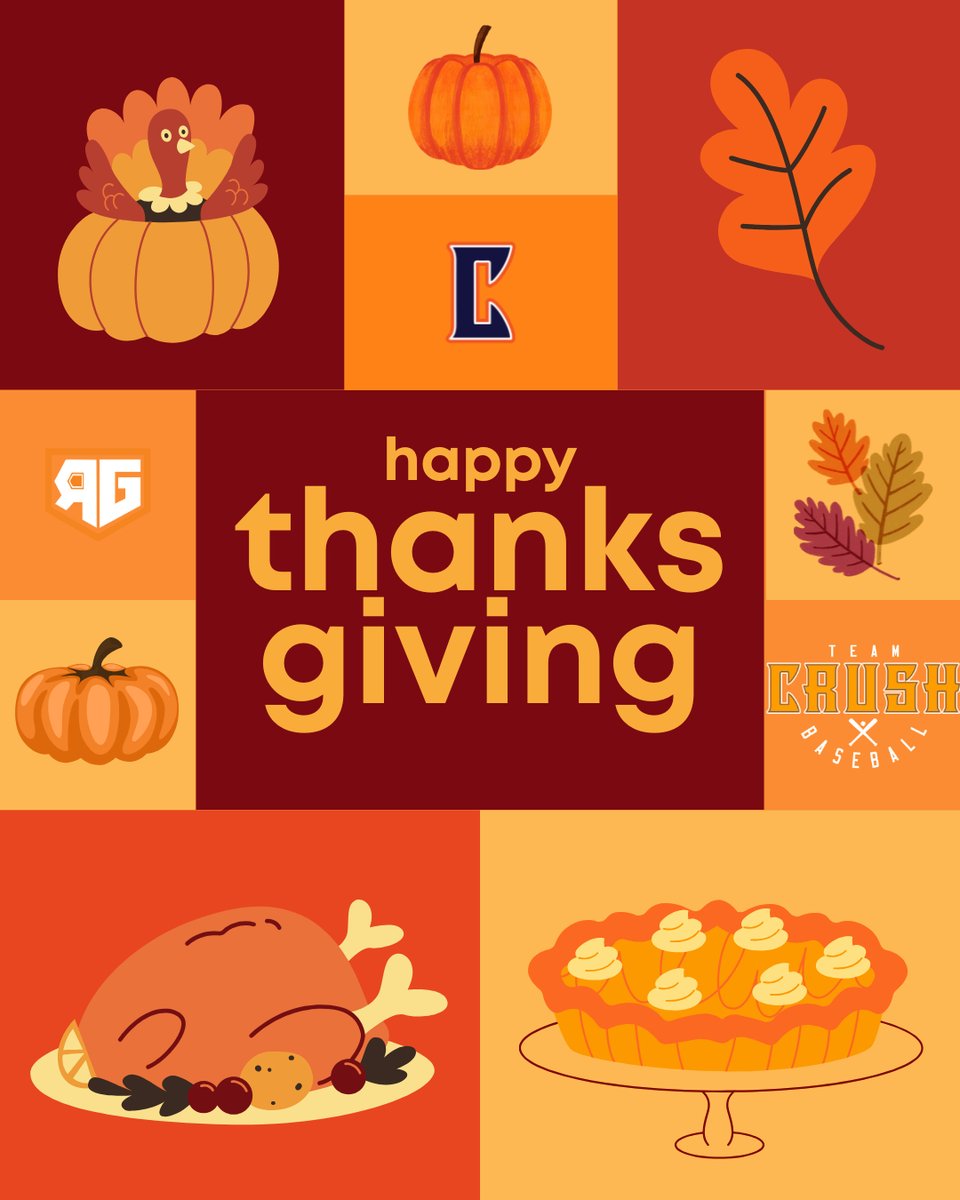 Happy Thanksgiving from Team Crush Baseball and Rise n Grind Training 🍂🦃 We can't wait to see everyone for Winter Training next week 🦾