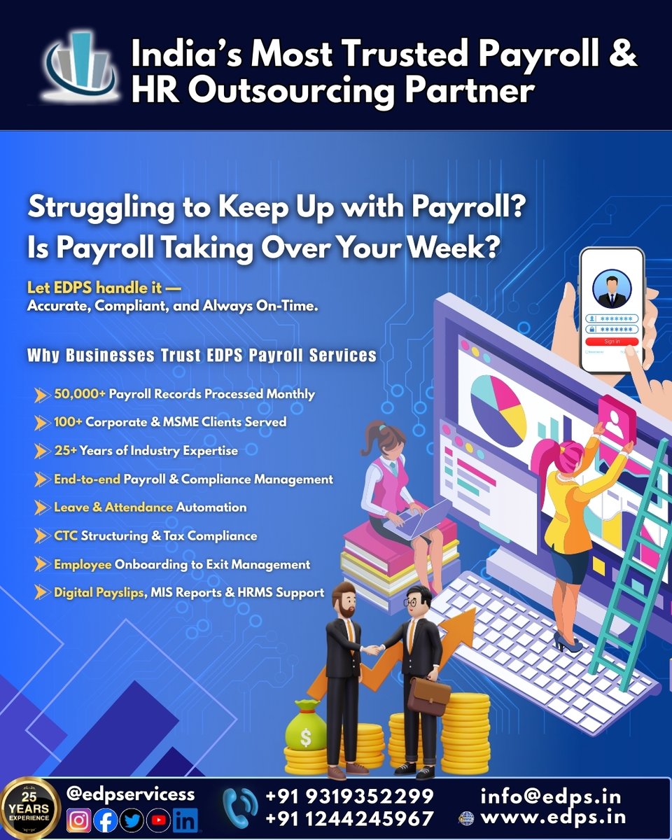 edps_services's tweet image. Struggling to keep up with payroll?
Is payroll consuming your time and energy every month?
📩 info@edps.in | 🌐 edps.in | 📞 +91 9319352299
#PayrollServices #PayrollOutsourcing #HRSolutions #ComplianceManagement #EDPServices #WorkforceManagement #Business #india