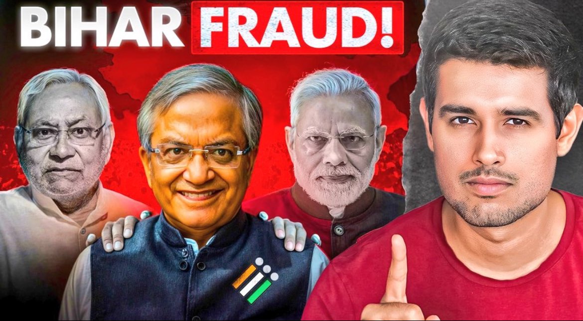 __Amoxicillin_'s tweet image. 🚨Dhruv Rathee has just released a hard-hitting video exposing #VoteChori in the Bihar elections.

In less than an hour, it’s already crossed 400K views🔥

Watch it now before it’s taken down 🎯

The revelations in this video are eye-opening.

Every voter of Bihar needs to…