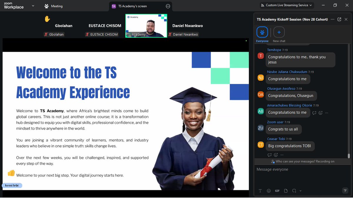 EustaceChisom's tweet image. Joined the @TSAcademyOnline  Nov 28 cohort today—onboarding done ✔️

Learning path loading:
📊 Data Analysis | 🤖 ML &amp;amp; AI | 🧮 Python + Stats | 🗄️ SQL
Excited to share my journey, build projects and get Internship &amp;amp; job-ready 🚀
#DataScience #Python #AI #ML #Internships