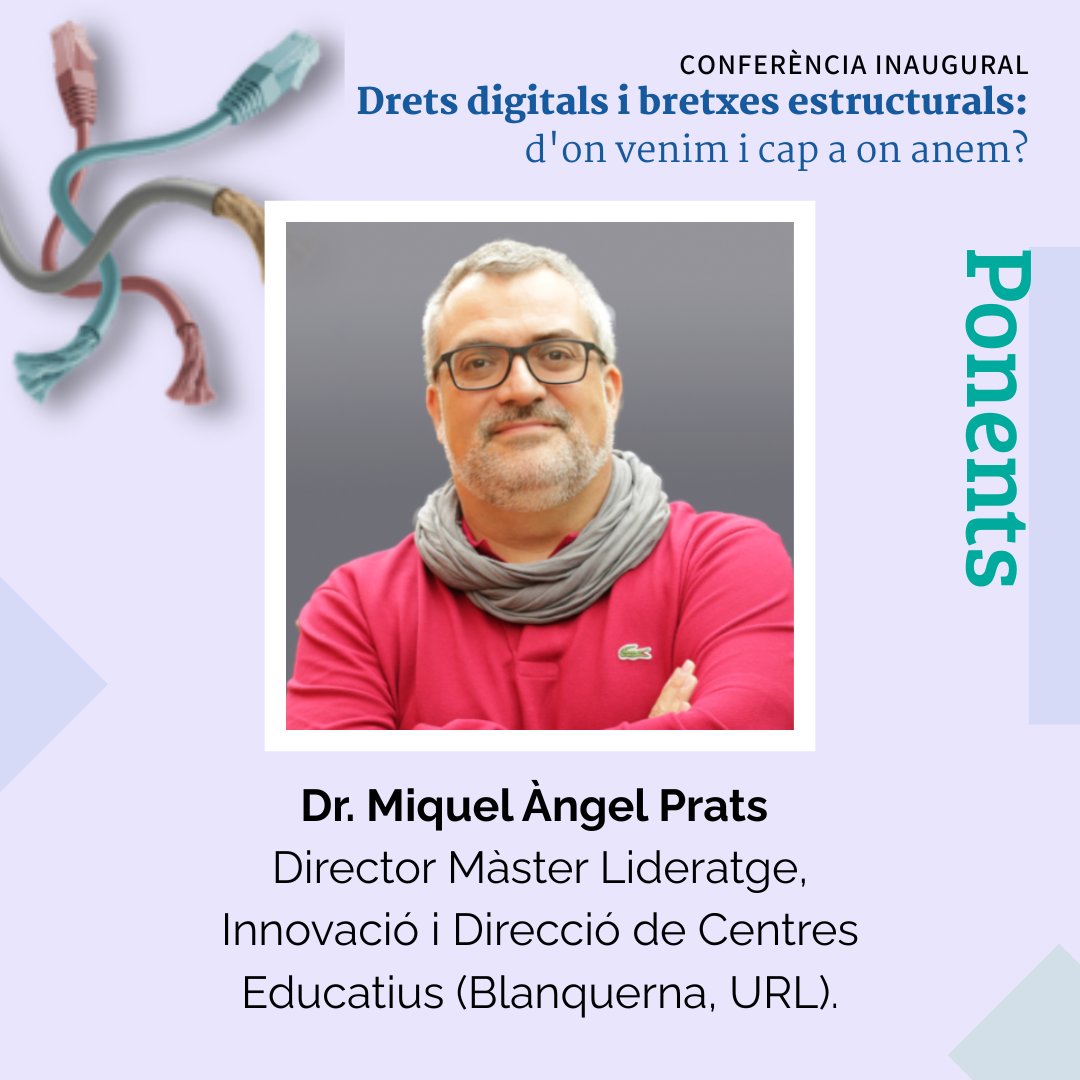 SistemaTHEAD's tweet image. 🗣️ Dr. Miquel Àngel Prats @maprats @BlanquernaFPCEE
Director del Màster en Lideratge i Innovació Educativa @BlanquernaFPCEE 
Recerca per transformar centres en entorns inclusius i innovadors.

#InnovacióEducativa
