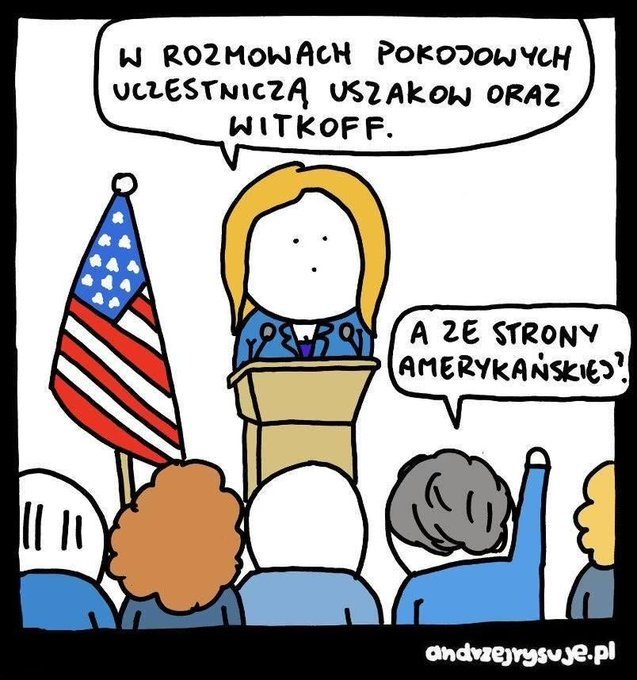 prof_preobr's tweet photo. Аххххааааха
Польская картинка.
Брифинг в Белом доме: в переговорах США-Россия примут участие Ушаков и Уиткофф.
Вопрос из зала: а кто будет с американской стороны? https://t.co/gqUCKtvFVX