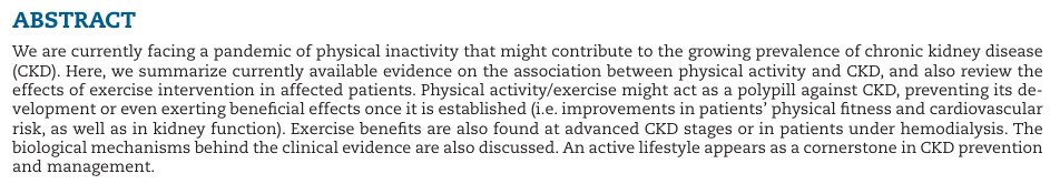 Physical exercise: 

a polypill against chronic kidney disease

🆓 access: doi.org/10.1093/ndt/gf…