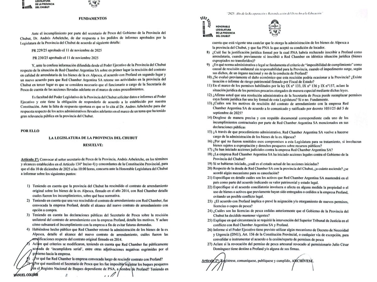 En la sesión de hoy el oficialismo dejó sin quorum la sesión en la que pretendíamos convocar e interpelar al Secretario de Pesca por las actuaciones zigzagueantes en torno a la gestión de los bienes de Alpesca.

La errática conducta del Secretario, las contradicciones públicas,