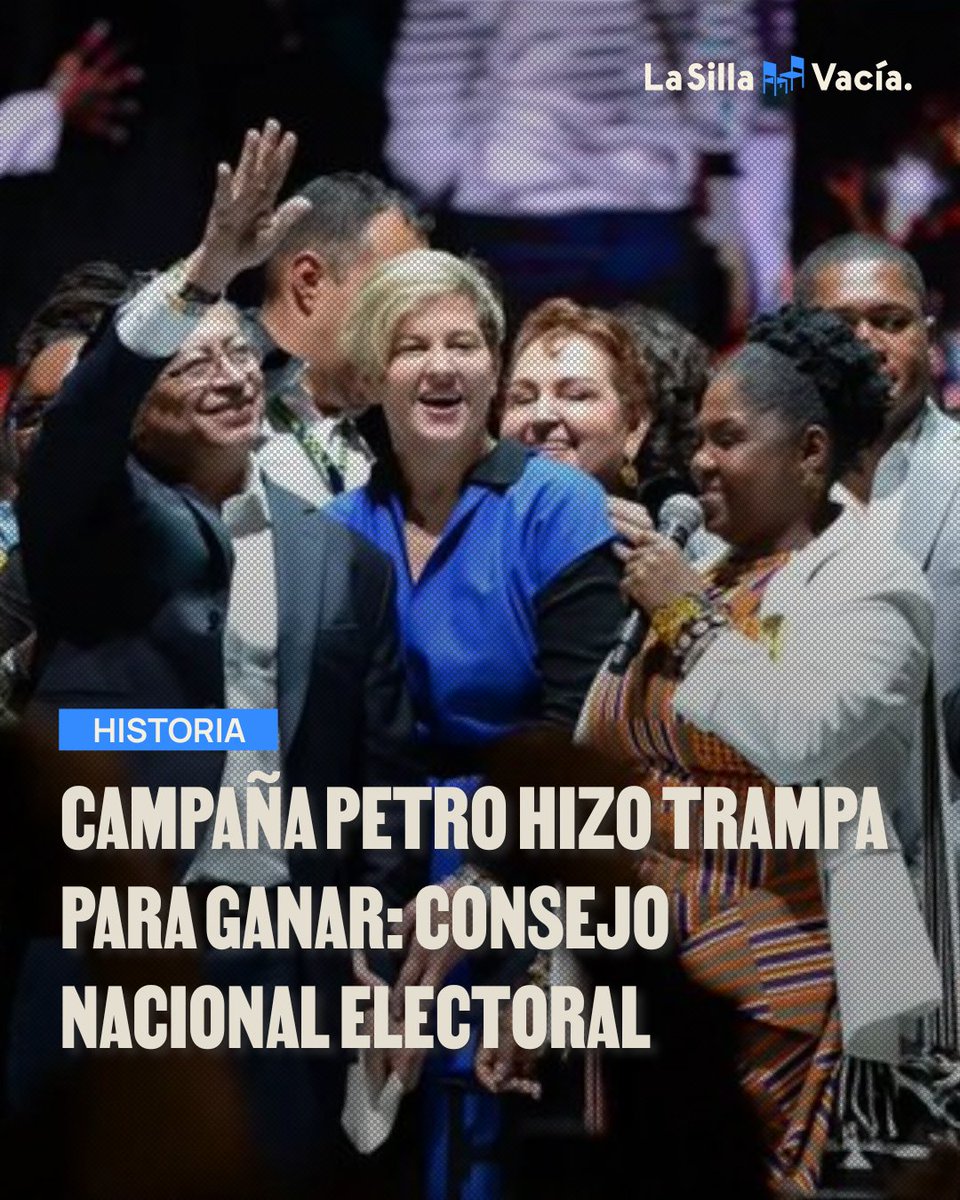 El Consejo Nacional Electoral sancionó la campaña del presidente Petro por ocultar gastos, financiación con fuentes prohibidas y violación de topes.

💵Es la primera vez en la historia que una campaña presidencial es sancionada por el CNE.

Les contamos los pormenores en este🧵