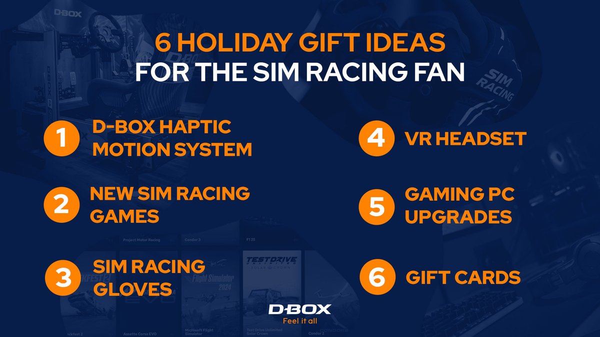 🎁  6 Holiday gifts every sim racer will appreciate.
Make their setup faster, smoother &amp; more immersive! 🏎️

//

🎁  6 idées cadeaux parfaites pour tout fan de sim racing.
Rendez leur setup plus rapide, plus fluide et encore plus immersif! 🏎️
