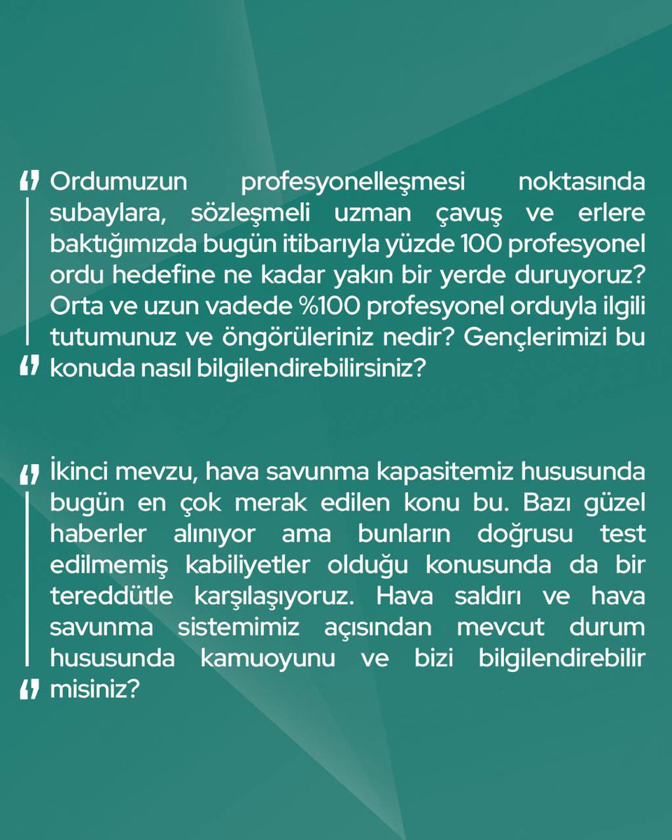 Mehmet Emin Ekmen: “Gençler, ‘Avrupa’da kışlasız bedelli uygulanıyor’ diyerek ve iş hayatlarının bölünmesinden dolayı şikâyet ediyor. 

Artık savaşlar ağırlıklı olarak uzaktan, elektronik sistemlerin devreye sokulması ya da havadan bombardıman yoluyla yürütülüyor.

Bu çerçevede,