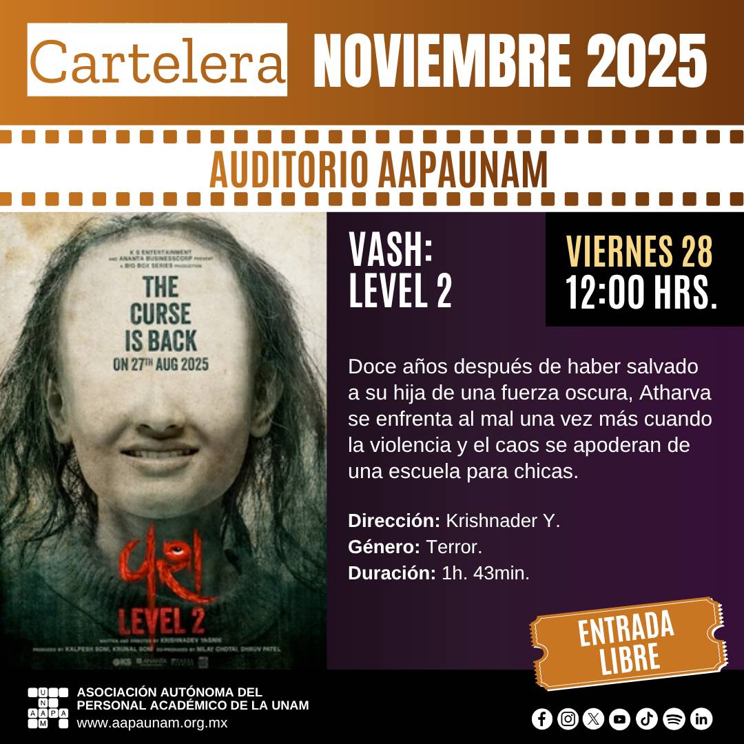 AAPAUNAMOficial's tweet image. Ven y disfruta de una función especial en el Auditorio AAPAUNAM. Una gran historia, una pantalla gigante y la mejor compañía… ¡tú! 🎟🍿
🎟 Entrada libre

#SomosAAPAUNAM #UNAM #CineEnLaAAPAUNAM #EntradaLibre #CarteleraAAPAUNAM