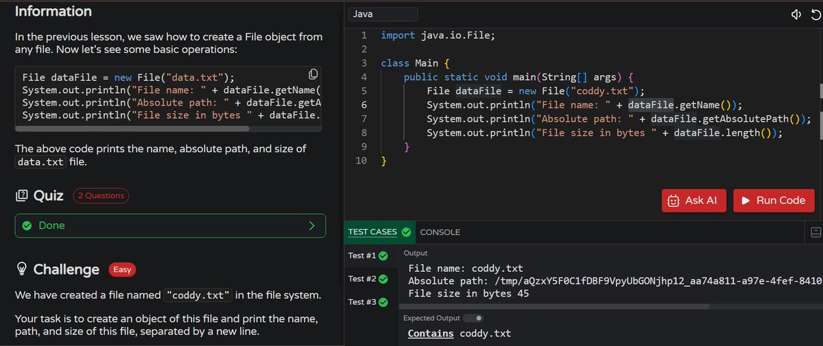 MoniTechCodes's tweet image. Day 115
File Handling in Java – Learned general concepts [Information].
Java – Practiced Increment/Decrement Operators 
#Java #FileHandling #IncrementDecrement #CodingJourney #100DaysOfCode #30NitesOfCode #LearnInPublic 
codedex.io/community/30-n…